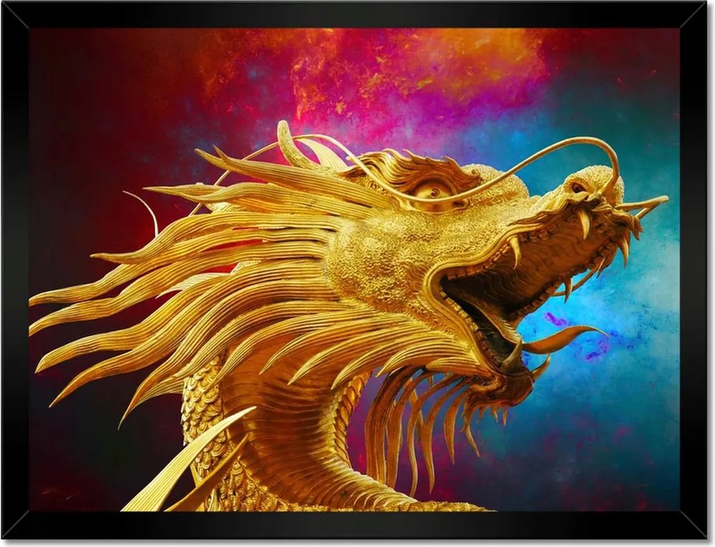 Poszterek keretben 40x30 Kínai arany sárkány Sárkányok