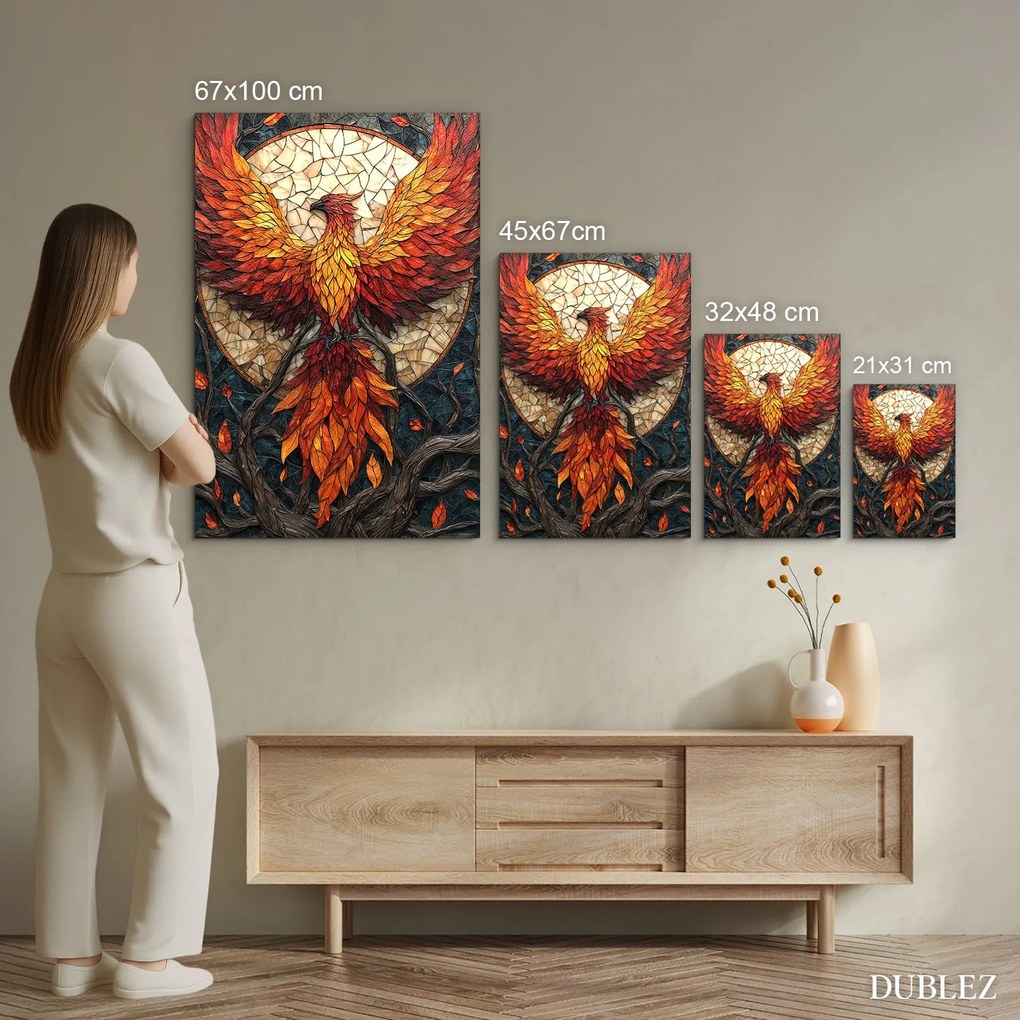 DUBLEZ | Mozaik kép fán - Főnix