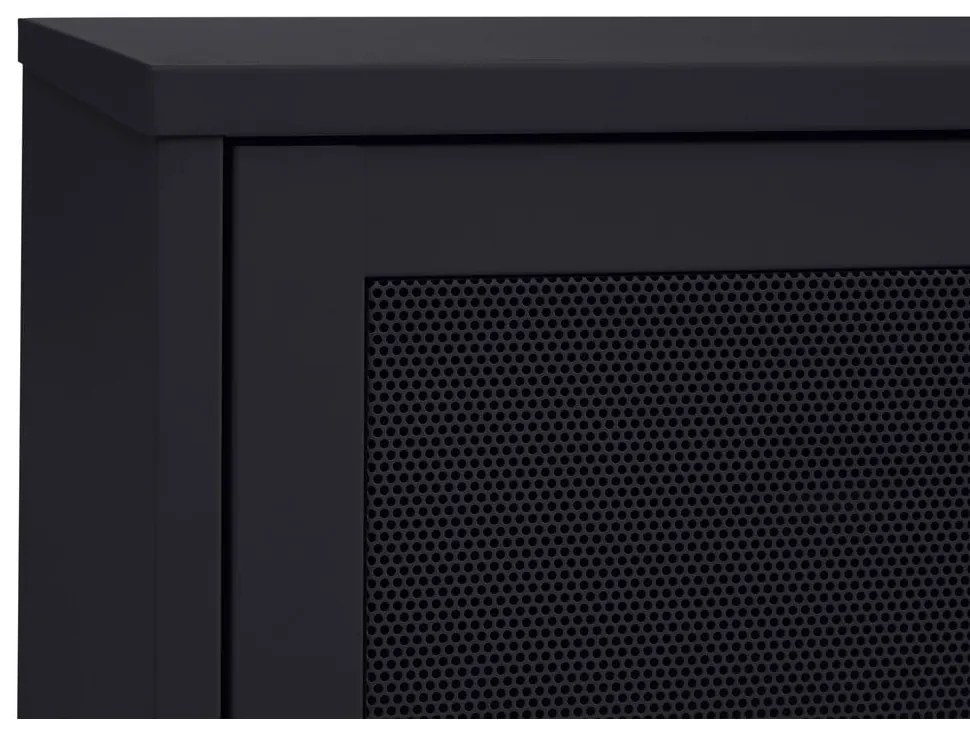 Fekete fém TV-állvány 160x55x45 cm Veep – Unique Furniture