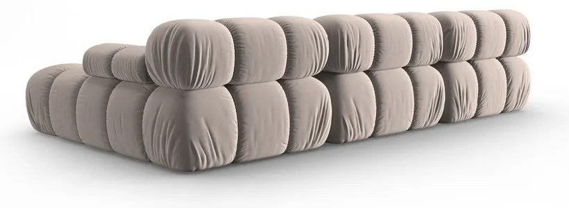 Világosbarna bársony moduláris sarokkanapé (jobb oldali) Bellis – Micadoni