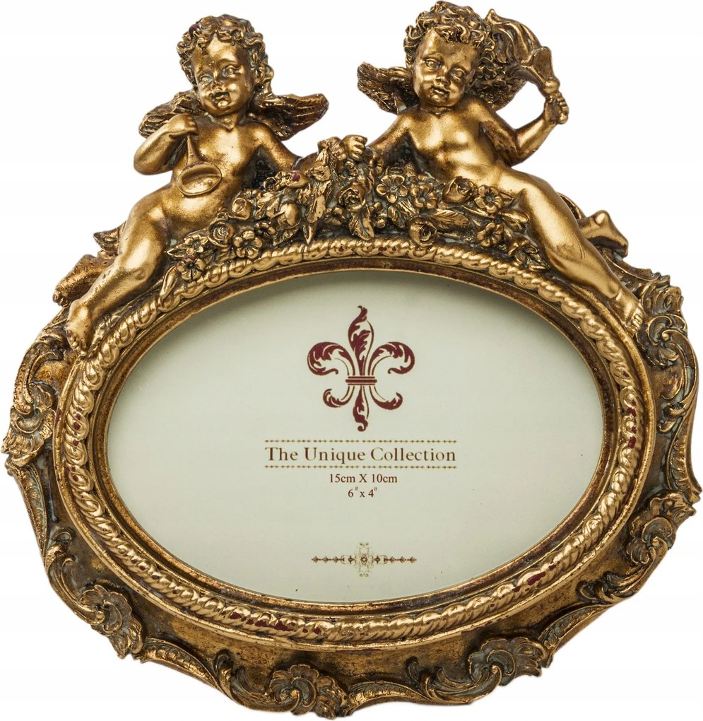 Arany képkeret álló retro palota angyalkák a királyi tartón
