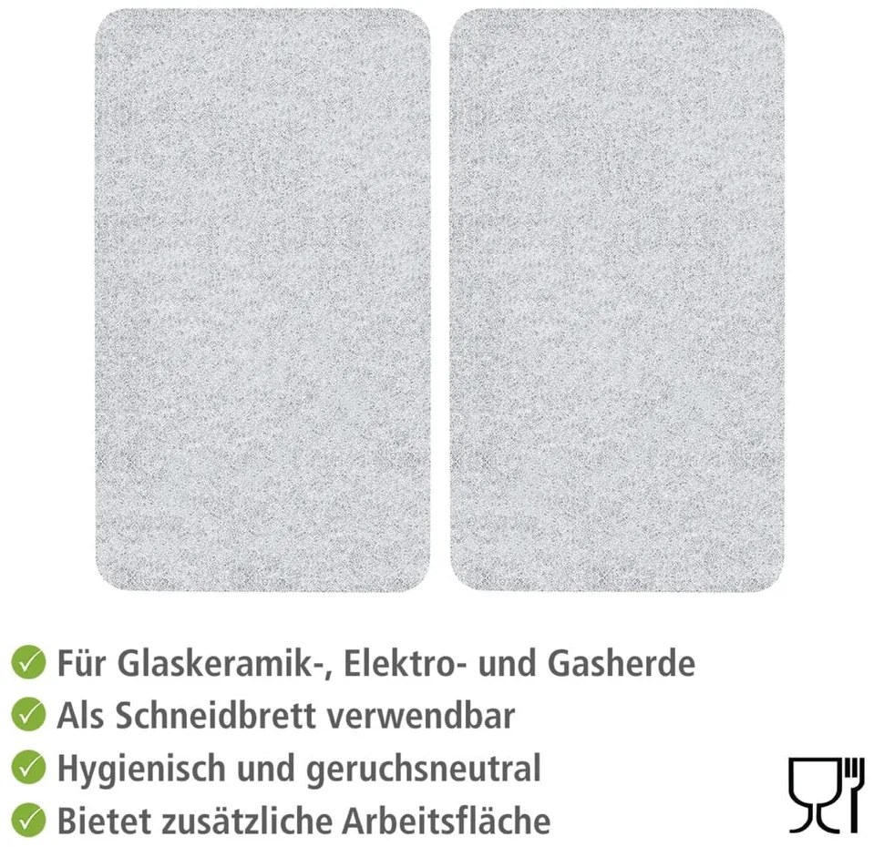Edzett üveg tűzhely fedőlap szett 2 db-os 30x52 cm Transparent – Wenko
