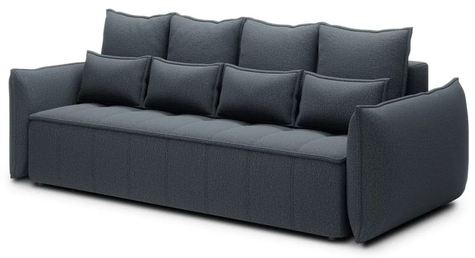 Kék zsenília kinyitható-tárolóhelyes kanapé 242 cm Weltton – ELTAP