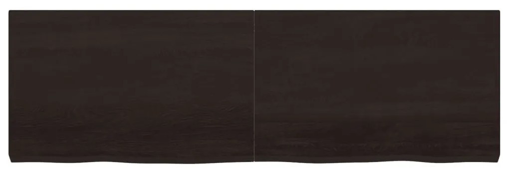 sötétbarna kezelt tömör tölgyfa asztallap 160x50x(2-6) cm