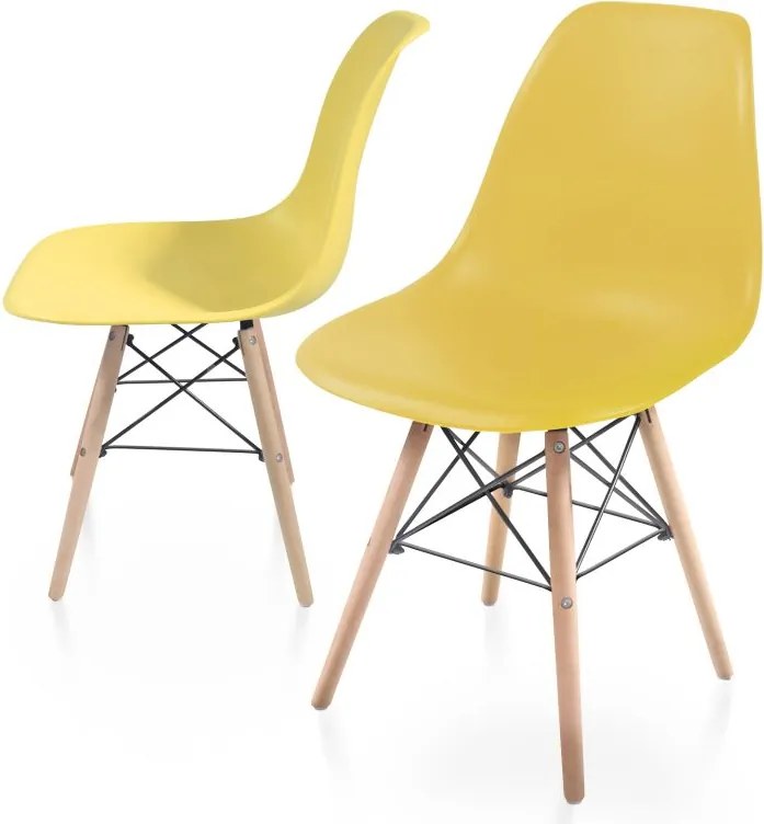 Étkezőszék készlet műanyag 2db - sárga