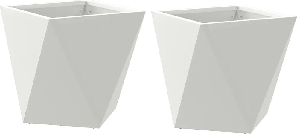 vidaXL Növénytartó 2 pcs Fehér 30 x 30 x 30 cm Acél