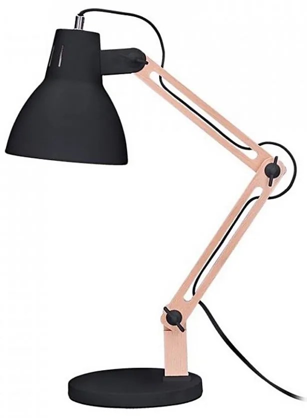 Solight WO57-B FALUN Asztali lámpa 1xE27/25W/230V fekete/tölgy