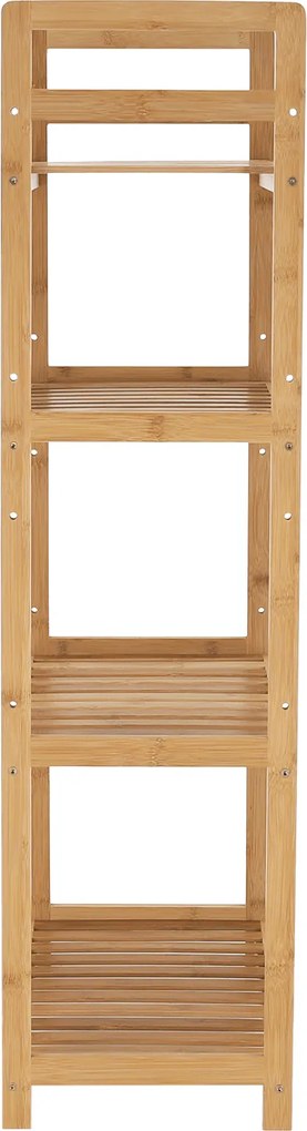 4 polcos polcállvány, természetes bambusz, FIORE TYP 2