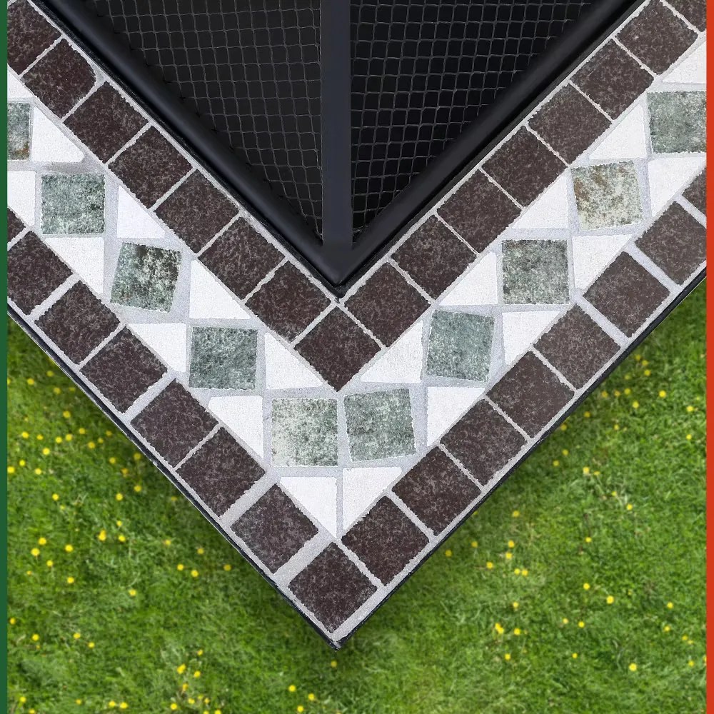 monzana® Runedak tűzrakóhely 76x76 cm - mozaik