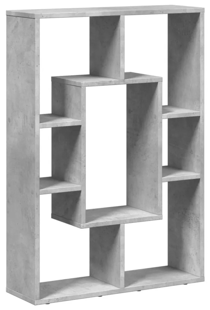 betonszürke szerelt fa könyvespolc 63 x 20 x 90 cm