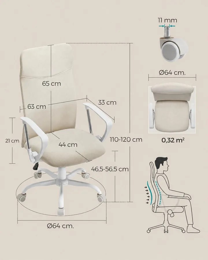 irodai szék, ergonomikus szék cappuccino bézs színben