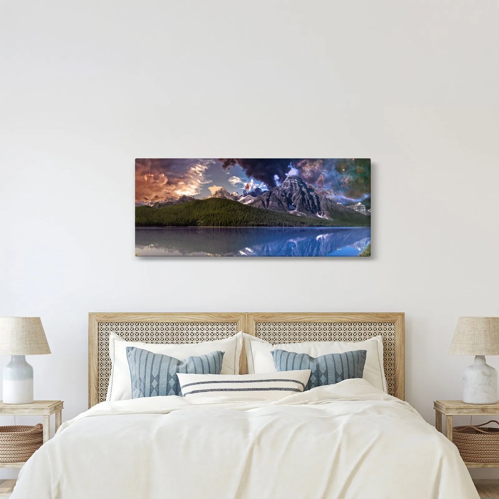 A tó és a hegyek képe (120x50 cm)