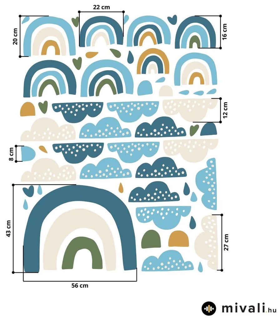 Falmatricák - Szivárványok és kék felhők