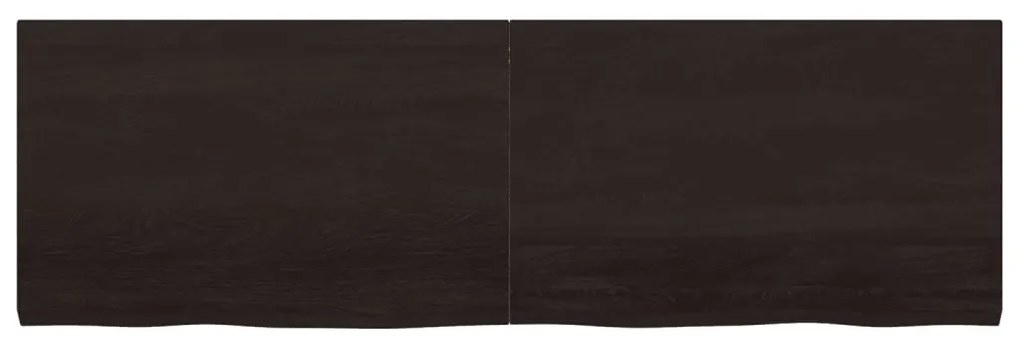 sötétbarna kezelt tömör tölgyfa asztallap 160x50x(2-4) cm