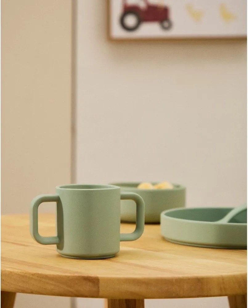 Világos rózsaszín-türkiz szilikon gyerek bögre szett 2 db-os Lili – Kave Home