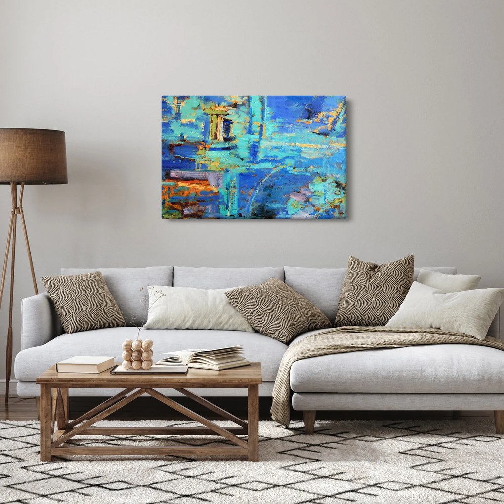 Kép - Absztrakt olajfestmény (90x60 cm)