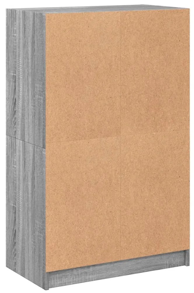 szürke sonoma színű magasszekrény ajtókkal 68 x 37 x 109 cm