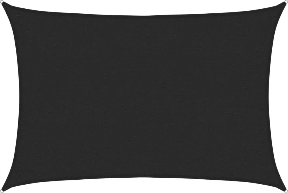 vidaXL fekete HDPE napvitorla 160 g/m² 2 x 3 m