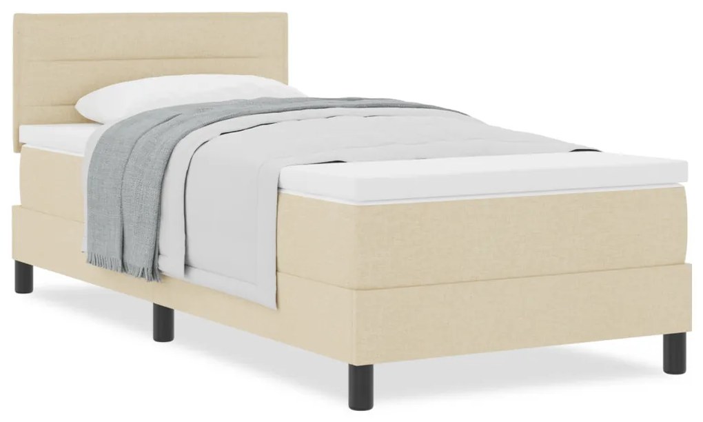 Box Spring Ágy matraccal Bézs 90x200 cm Szövet