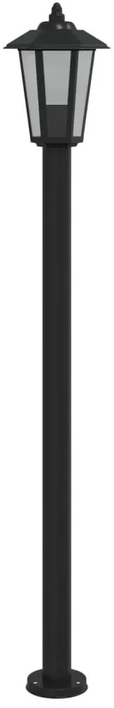 3 db fekete rozsdamentes acél kültéri állólámpa 120 cm