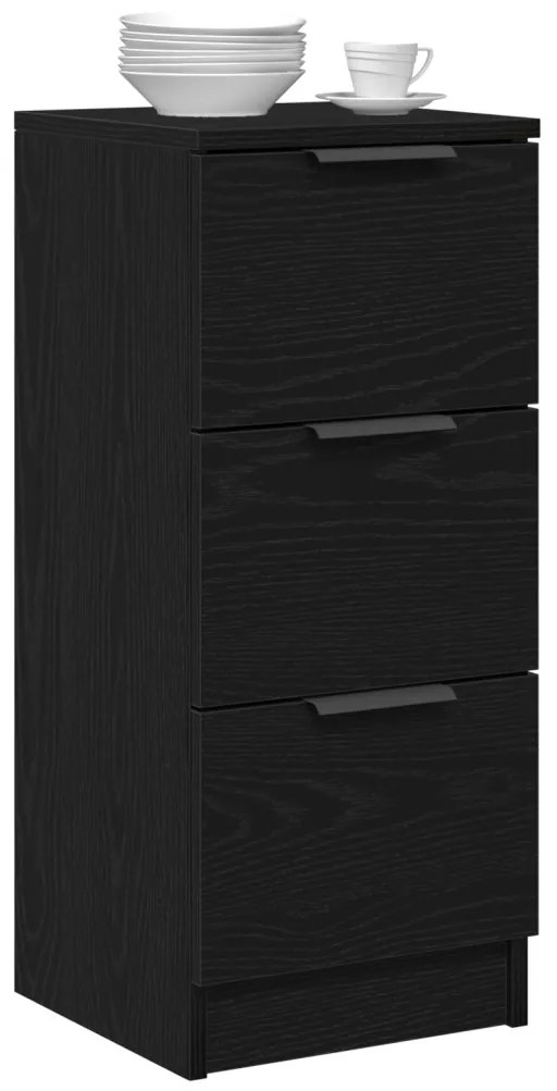 vidaXL Oldalszekrények 2 pcs Musta tammi 30 x 30 x 70 cm Faanyag