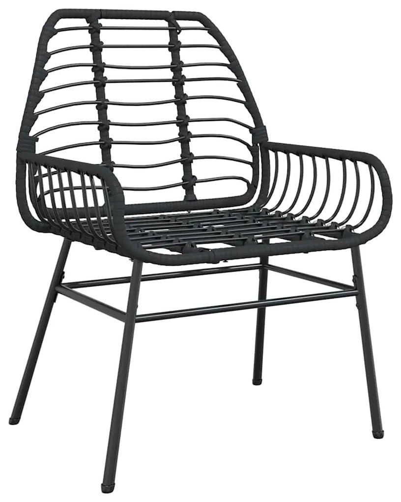 9 részes fekete polyrattan üveg kerti étkezőgarnitúra