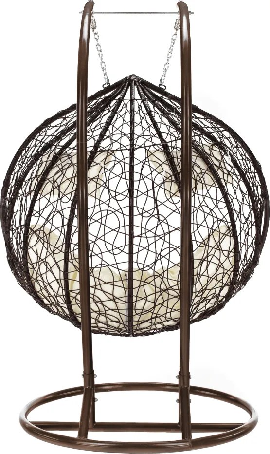 Függő dupla fotel, réz/barna/bézs, DALVEA 2 NEW