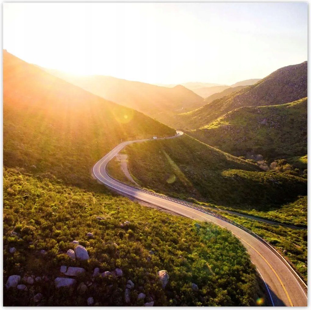 Poszterek 100x100 Út Erdő Hegyek