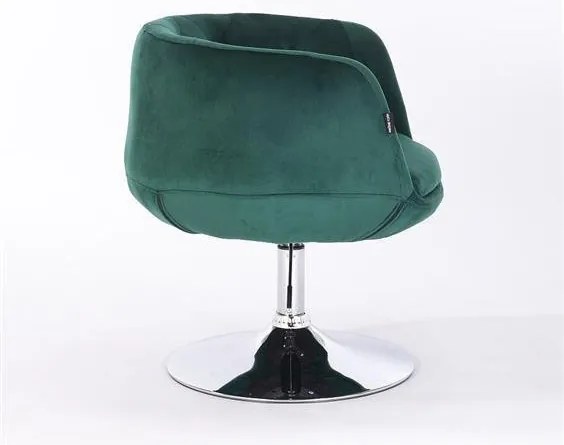 HR333N Sötétzöld velur modern szék krómozott lábbal