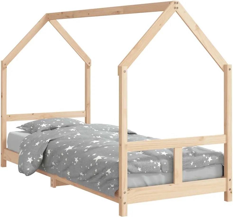 vidaXL tömör fenyőfa gyerekágykeret 80 x 200 cm