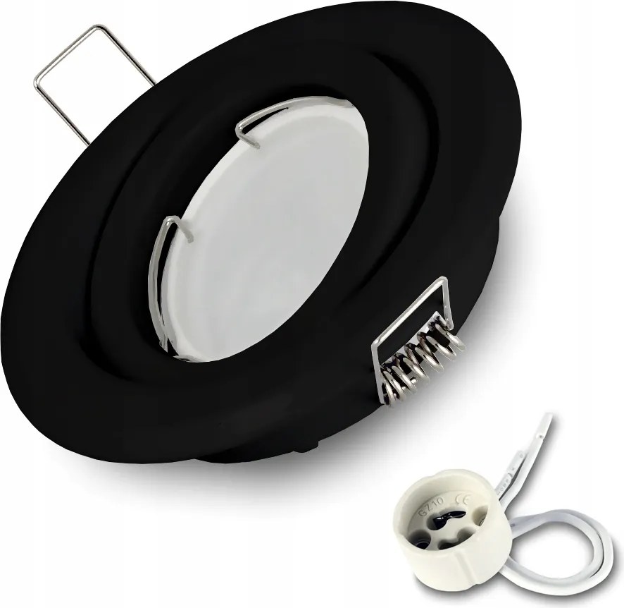 Halogén süllyesztett lámpatest fekete Led izzó GU10 7W semleges