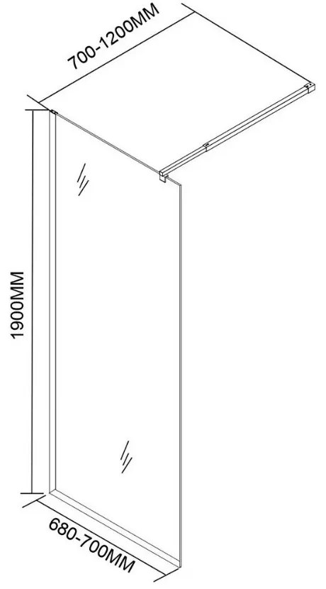 River walk in zuhanyfal 70x190 cm fekete