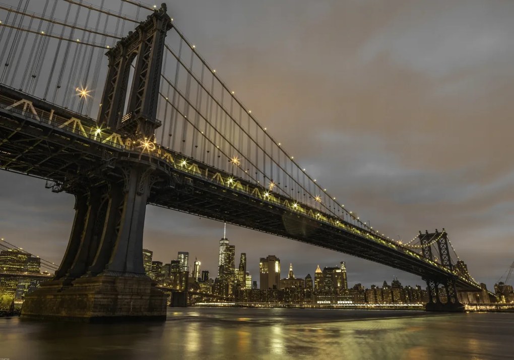 Poszter 100x70cm Manhattan híd és New York panoráma, Assaf Frank