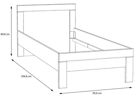 SNOWIE fehér egyszemélyes ágy 90x200 cm