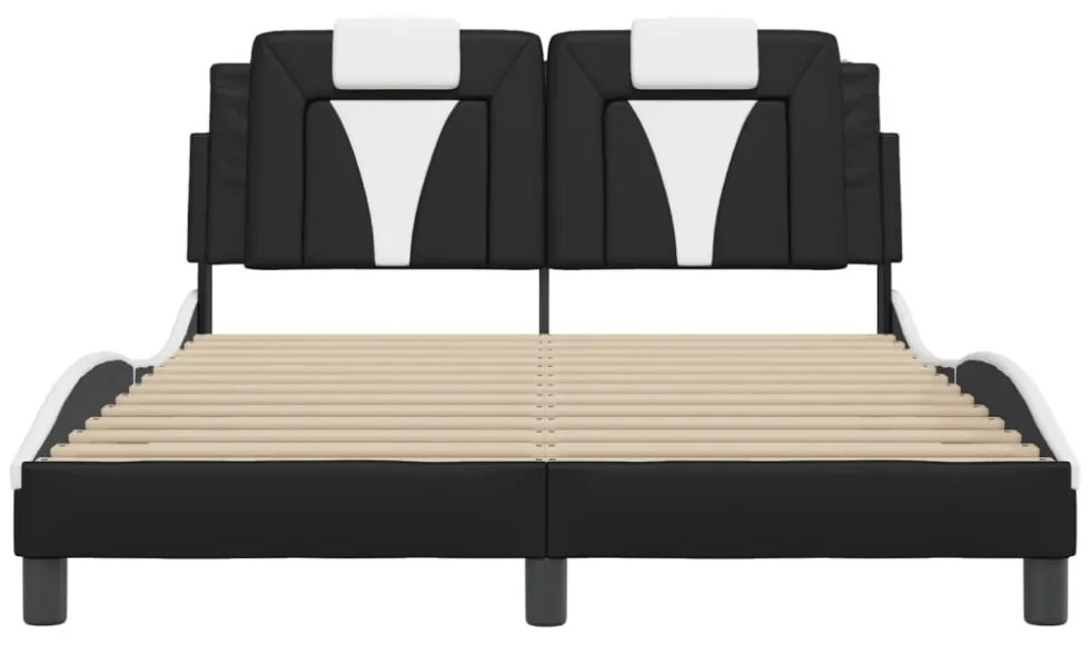fekete és fehér műbőr ágykeret Viana matrac nélkül 120 x 200 cm