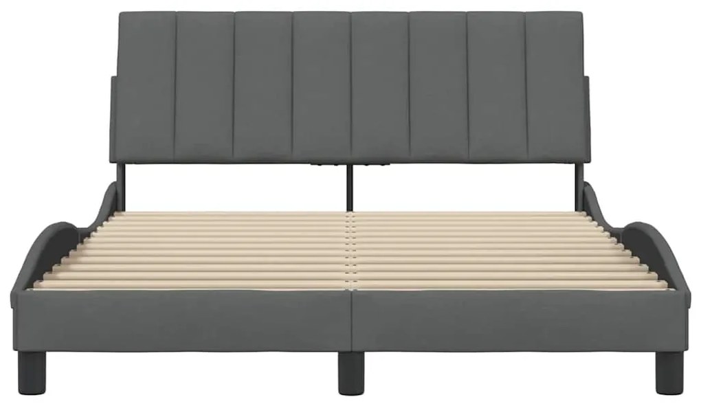 sötétszürke szövet ágykeret matrac nélkül Hanko 140 x 190 cm