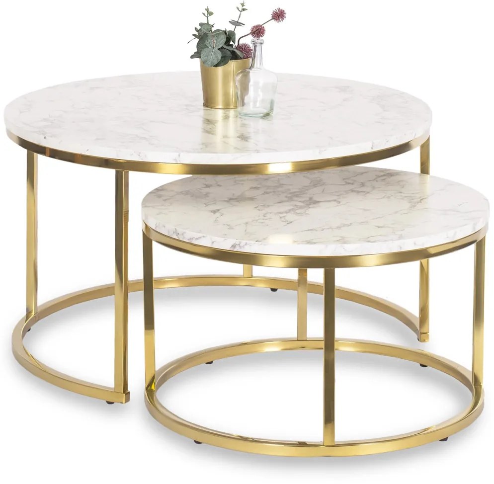 Dohányzóasztal szett Márvány színben. OLIS MAX