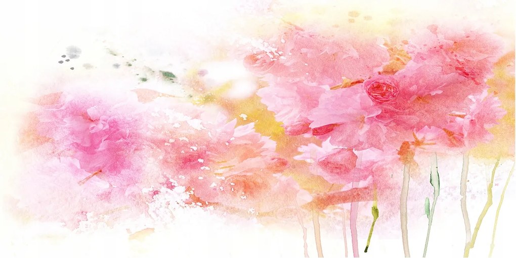 Üvegpanel a konyhába Virágok 140x70 cm Ragasztó