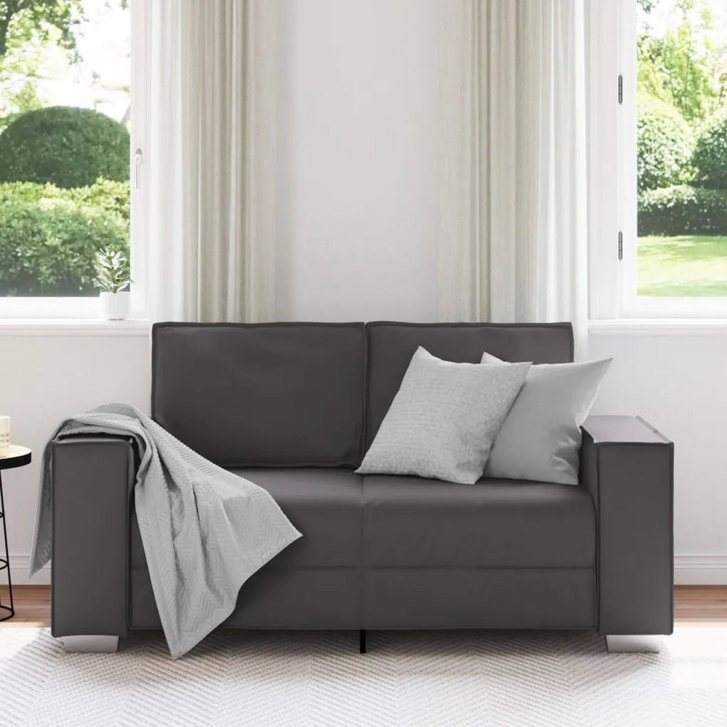 Kétszemélyes kanapé Szürke 120 cm Műbőr