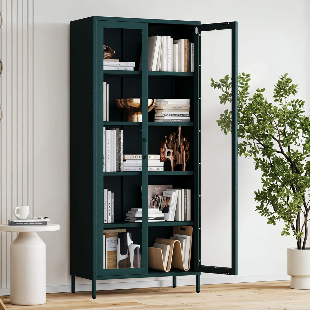 ANGELO vitrin, 800 x 1850 x 450 mm, Modern: palackzöld