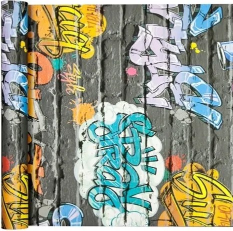 3D Graffiti Ifjúsági Háttérképek fekete téglán