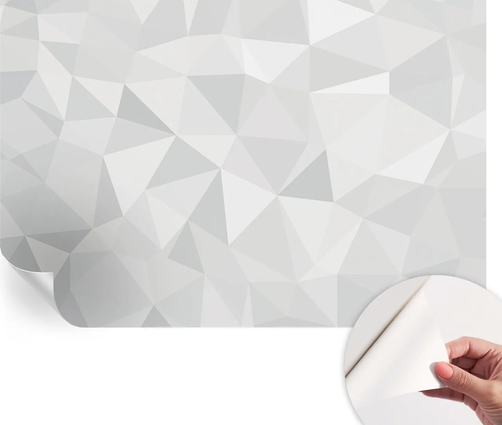 Divatos öntapadós fali tapéta furnér háromszög mozaik 104x70 cm