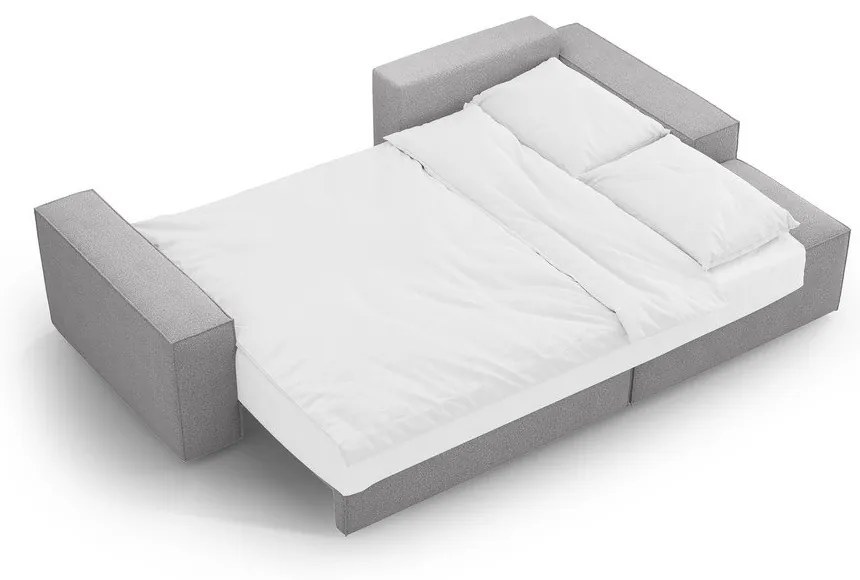 Világosszürke buklé kinyitható sarokkanapé (jobb oldali) Jodie – Micadoni Home