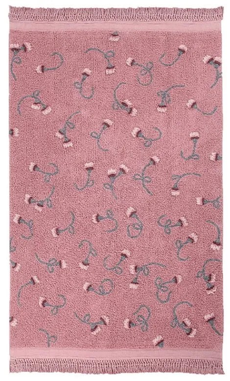 Rózsaszín mosható kézi szövésű pamut gyerek szőnyeg 140x210 cm English Garden Ash Rose – Lorena Canals