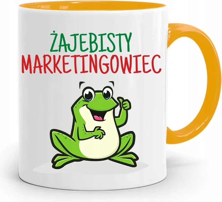 Marketingeseknek Marketing Bögre Sárga Ajándék fényképes nyomtatással