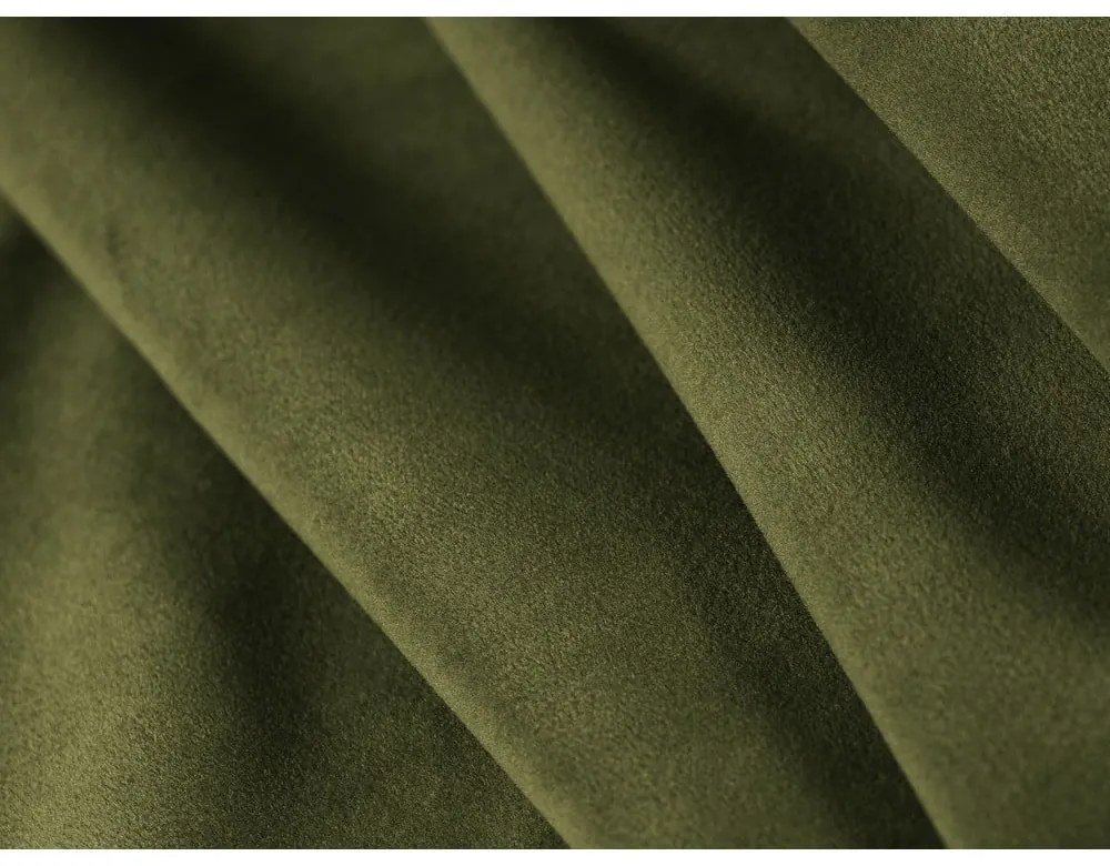 Zöld bársony kinyitható-tárolóhelyes (U alakú) sarokkanapé Tonale – Cosmopolitan Design