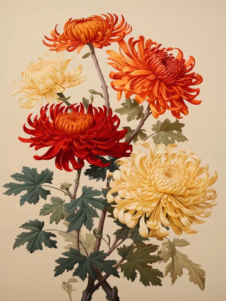 Poszter 30x40cm Táncoló krizantémok