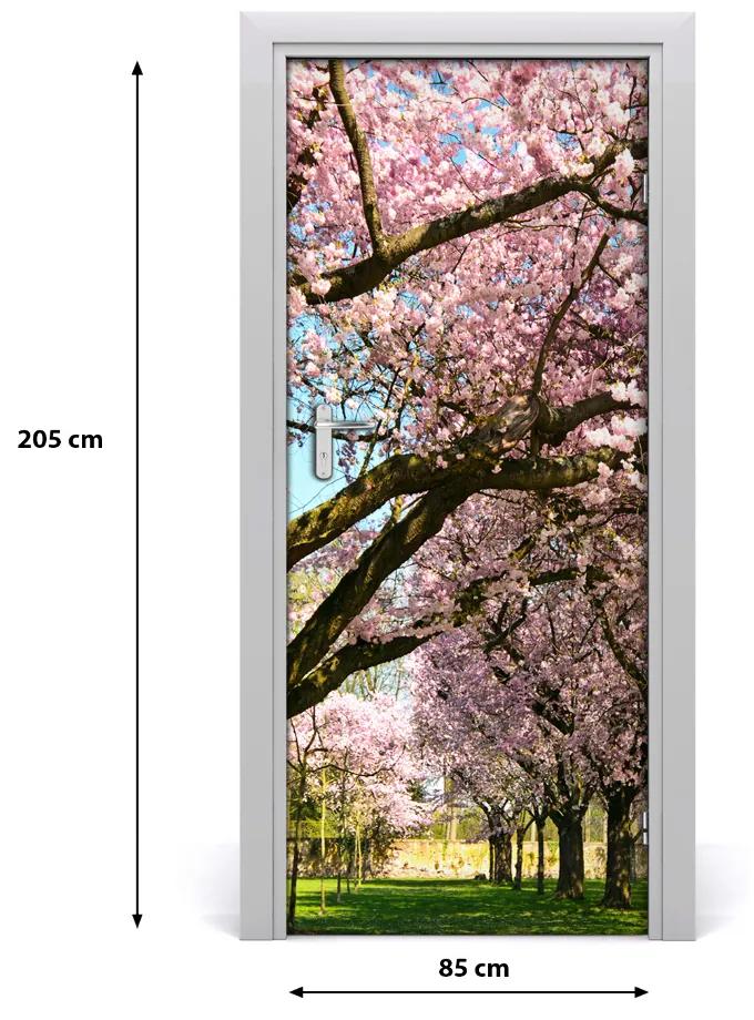 Ajtóposzter öntapadós cseresznyefa 75x205 cm