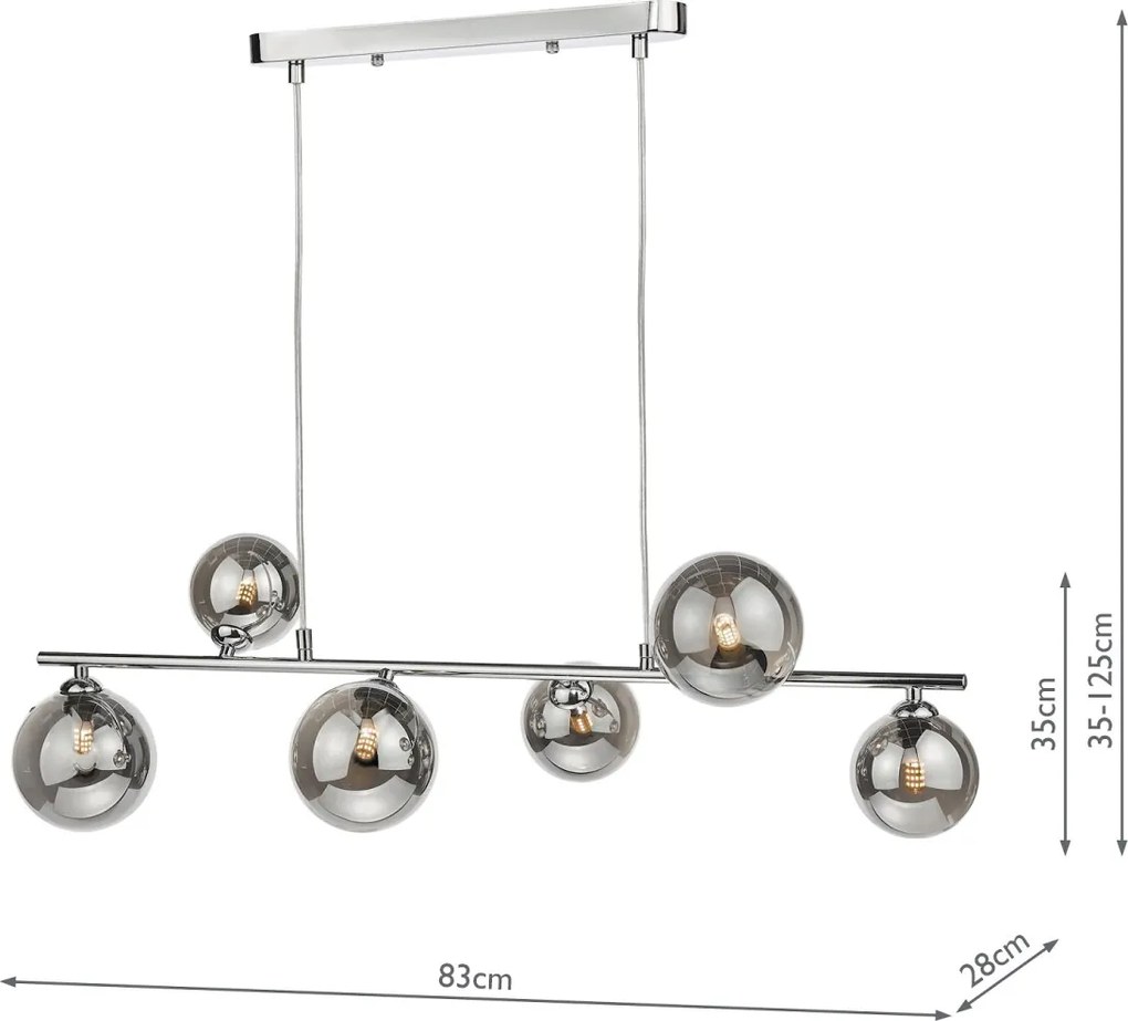 Dar Lighting modern függeszték spiral csiszolt króm darspi6450-01-24