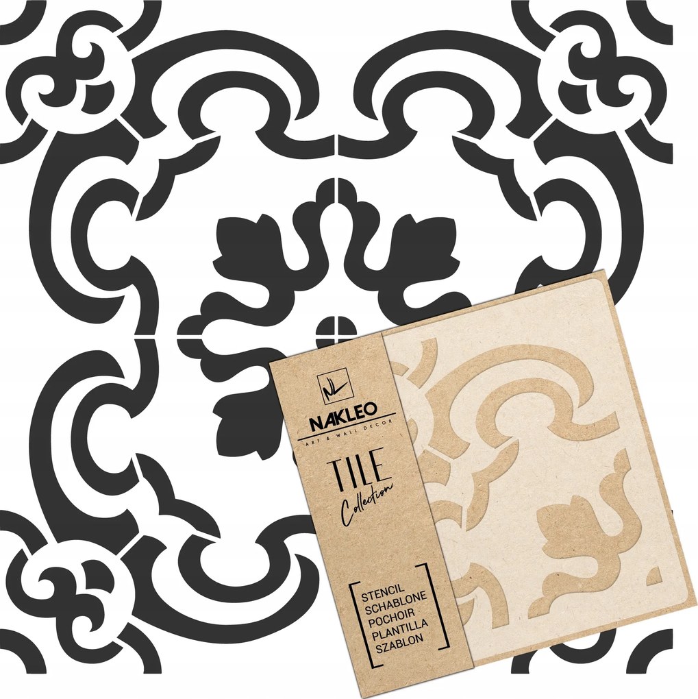 Festősablon Csempe Csempék Többször felhasználható 15x15cm Spanyol minta Enna